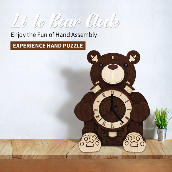Charming Wooden Bear Clock Puzzle – Fun DIY Assembly for All Ages