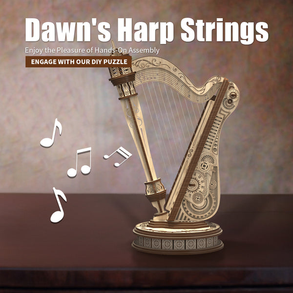 DIY Harp Puzzle - Strings of Dawn Interactive Toy