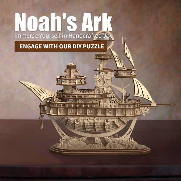 Handcrafted Noah's Ark 3D Puzzle – Interactive DIY Wooden Toy