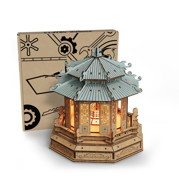 Jeweled Candlelight DIY Puzzle - Intricate Wooden Assembly Model