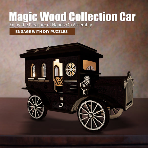 Magic Wooden Vintage Car - Engaging DIY Puzzle Toy
